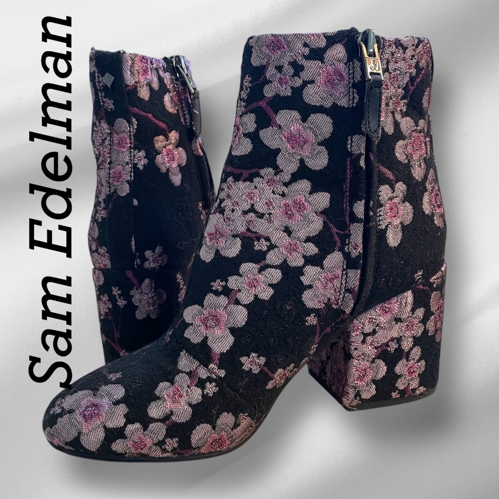 Sam Edelman Taye Jacquard Ankle Boots Size 7
